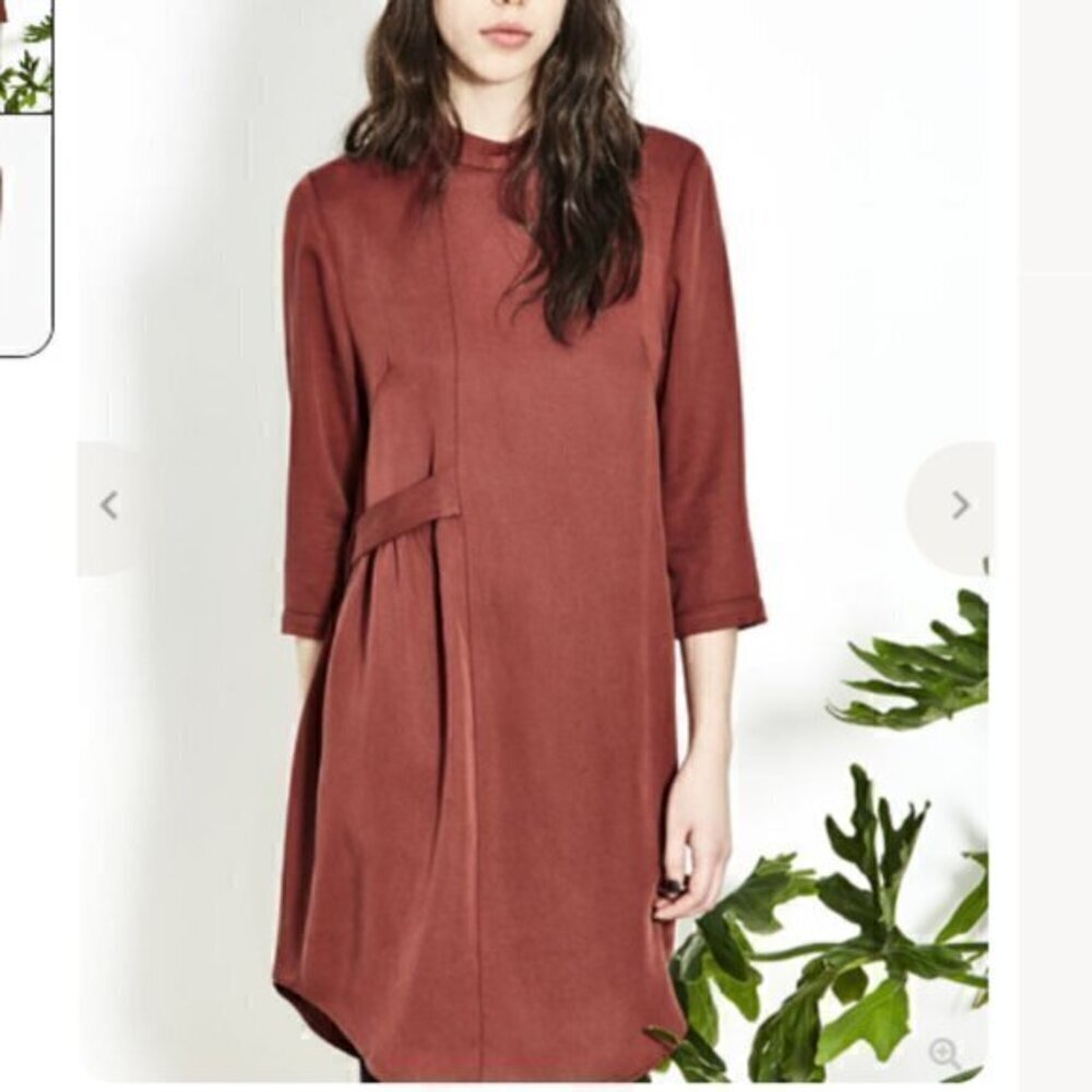 Eve Gravel Dress womens small Rust Klint Dress Tunic Lagenlook Sustaunable